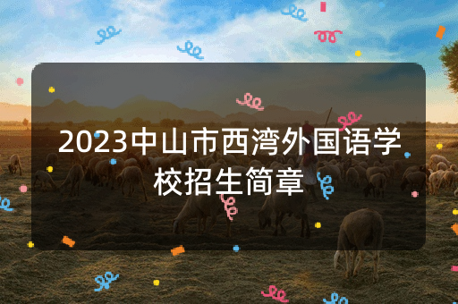 2023中山市西湾外国语学校招生简章