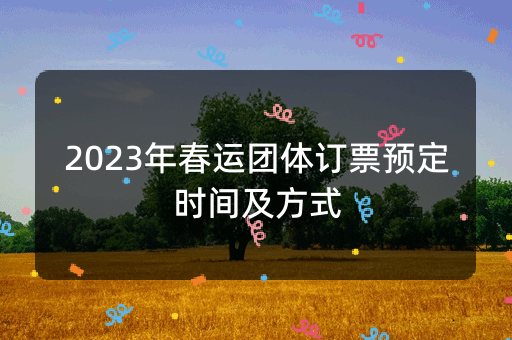 2023年春运团体订票预定时间及方式