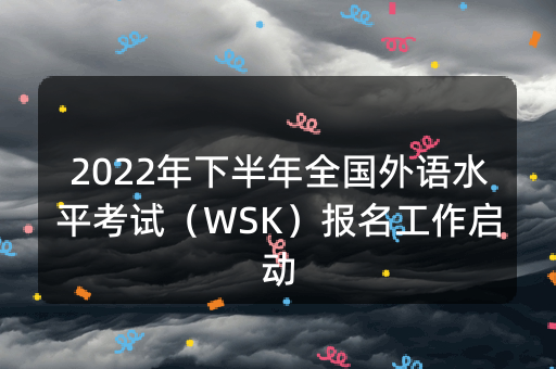 2022年下半年全国外语水平考试（WSK）报名工作启动